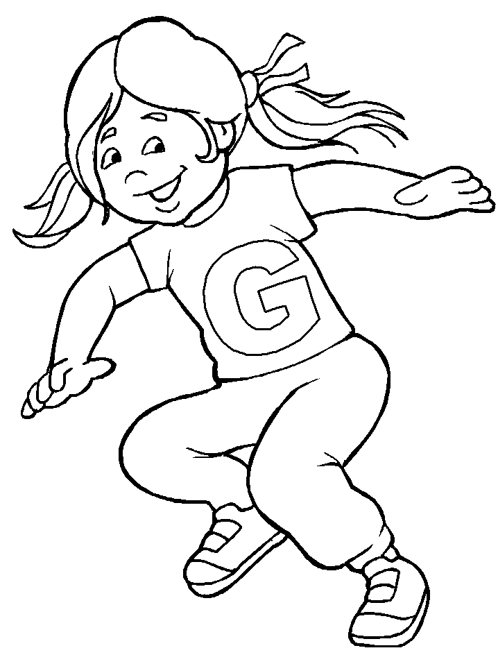 letter G (girl) coloring pages