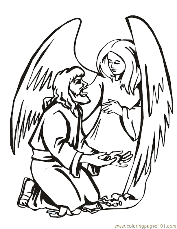 Coloring Page Angels 16 (Other  Religions) | free printable