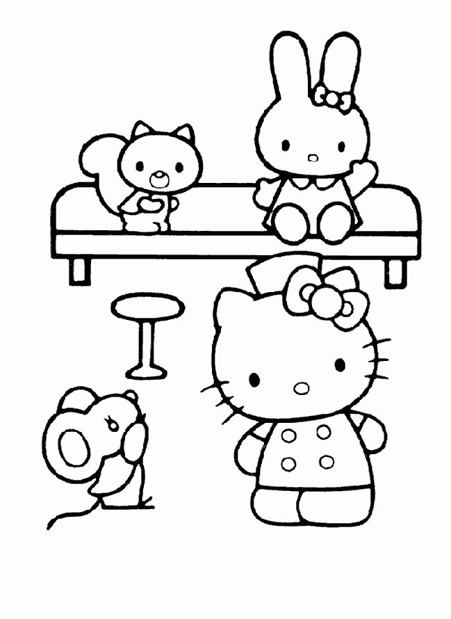 hello kitty best friends Colouring Pages