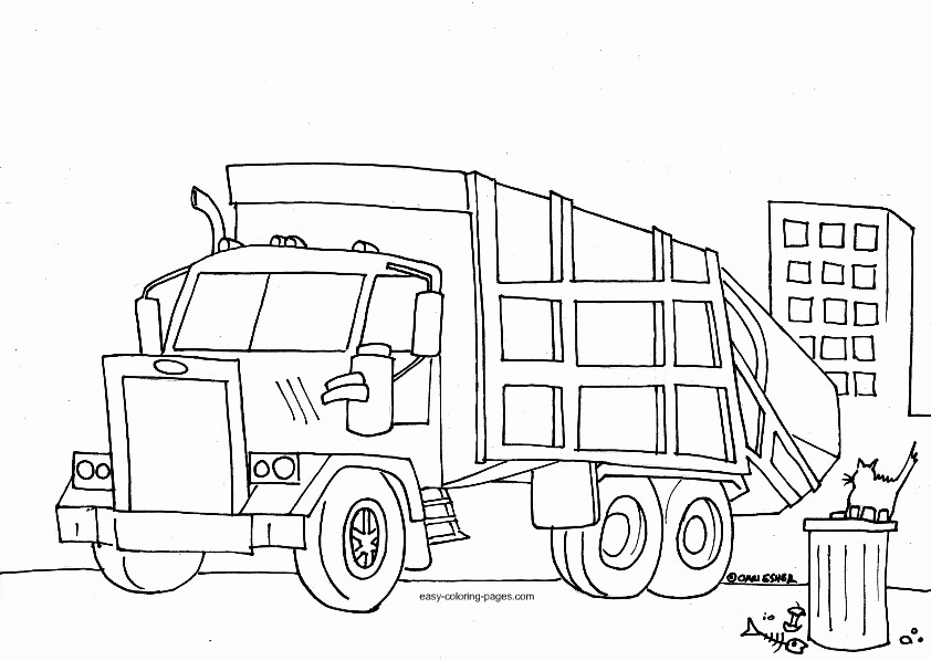 Garbage Truck Coloring Pages 