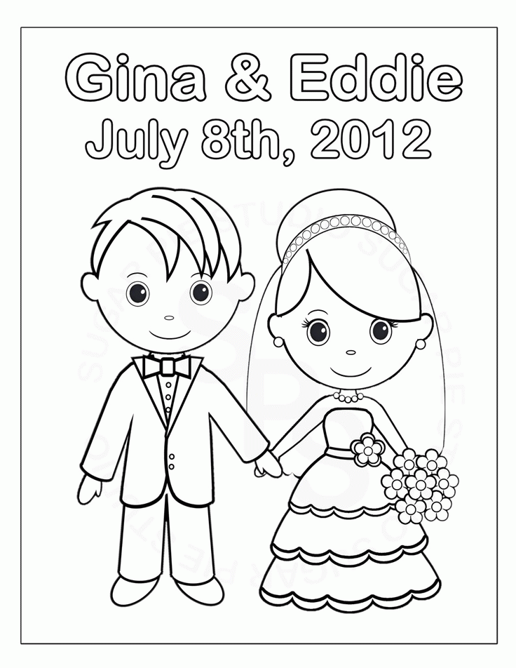 Personalized Printable Bride Groom Wedding Party Favor childrens kids