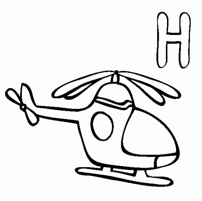 A Simple Letter H Coloring Pages 