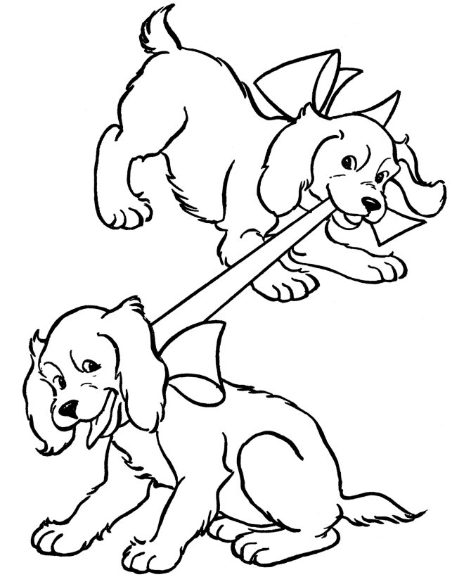 Cute Christmas Puppies Coloring Pages Pictures 2