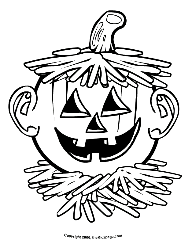 Smiley Jackolantern - Free| Coloring Pages for Kids 