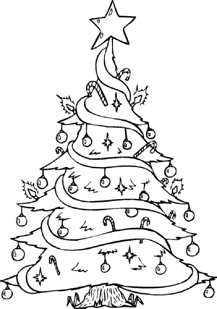 Christmas tree colouring picture - Chrismas tree coloring