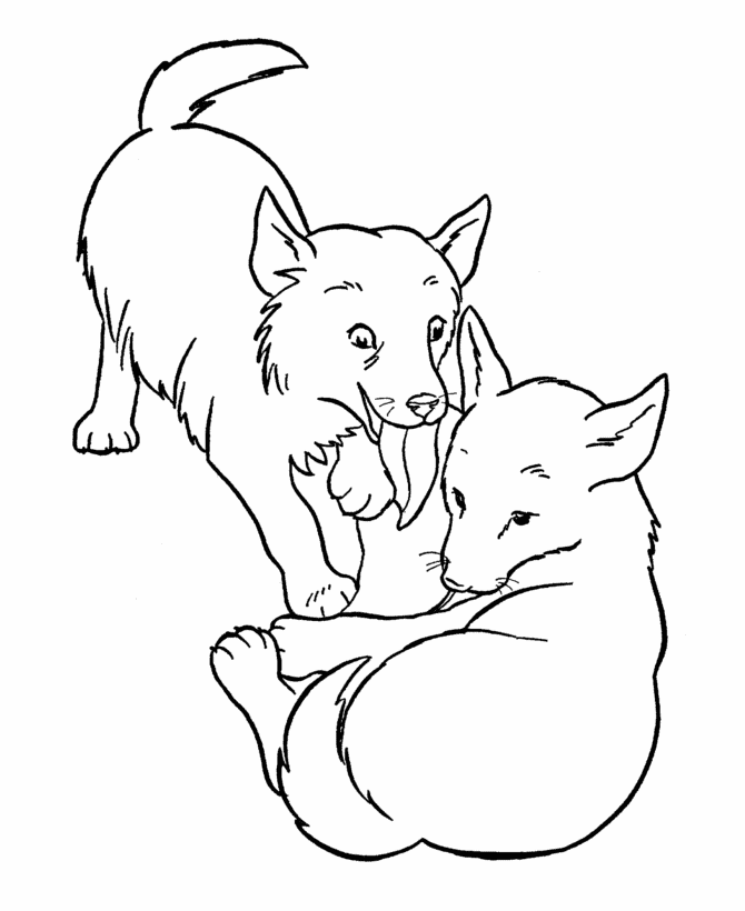 Dog-and-Puppy-Coloring-PagesFree| Coloring Pages for Kids | Free