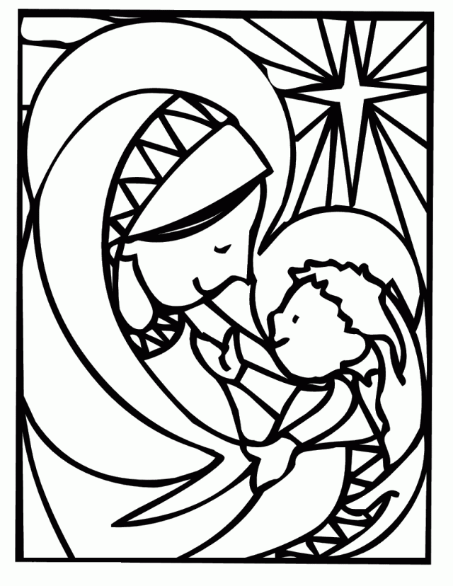 Mother Mary Christmas Coloring Pages Kentscraft Faith