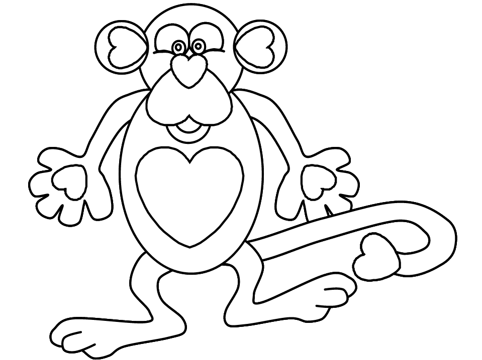 Animal Coloring Free Printable Monkey Cute Monkey Coloring Pages