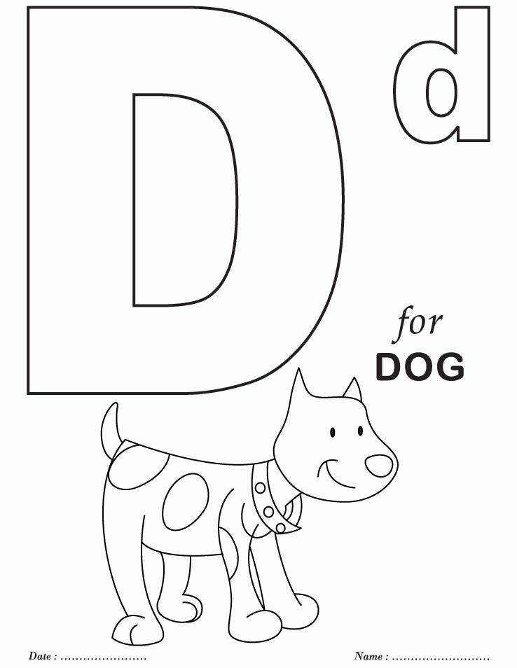 Letter D Coloring Sheet For Toddlers