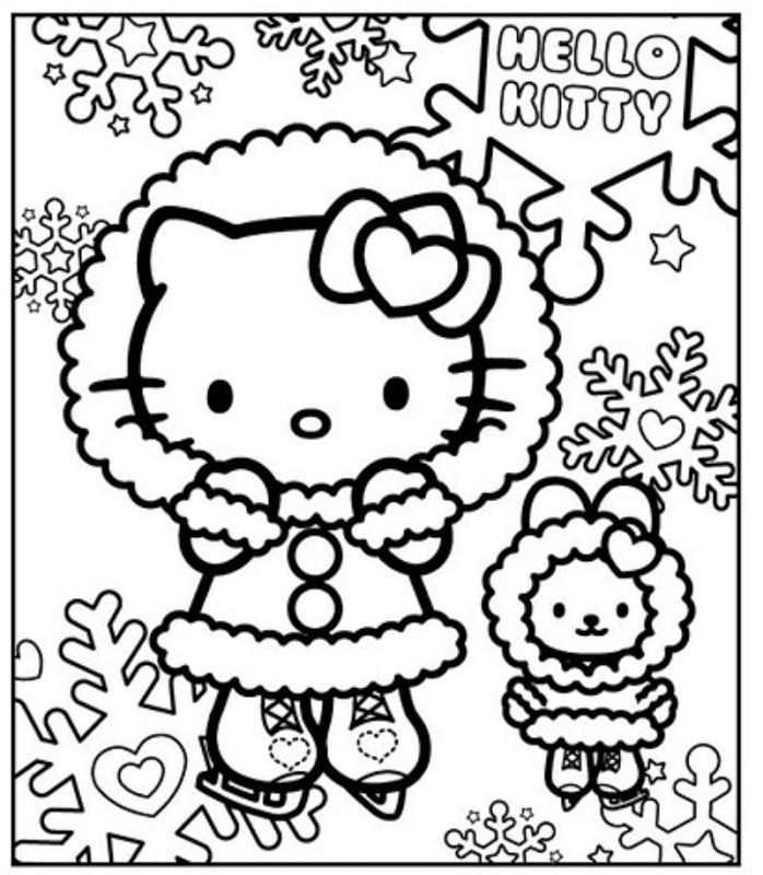 Hello Kitty Christmas Color Pages Clip Art Library