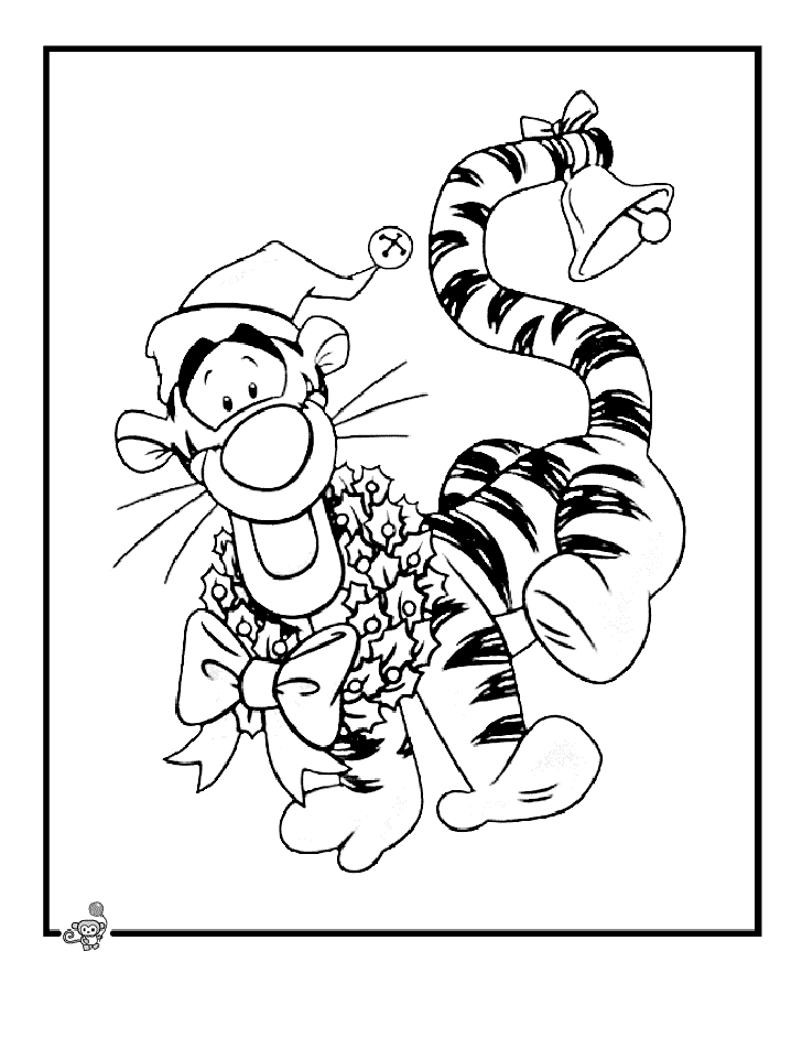 Tiger Merry Christmas Coloring Pages � Disney Christmas Coloring