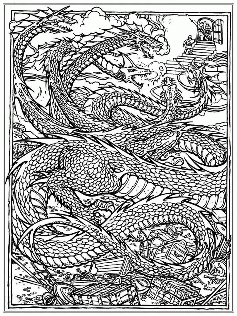 Coloring Pages For Adults dragons | Free coloring pages