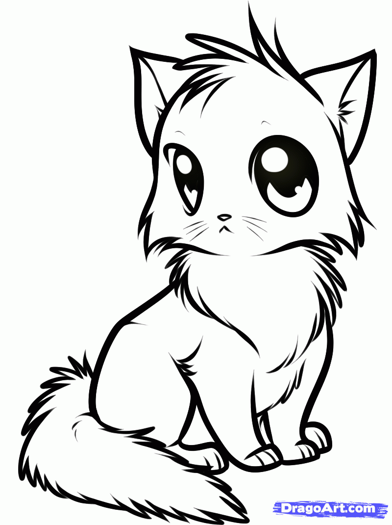 cat cartoon coloring pages - Clip Art Library