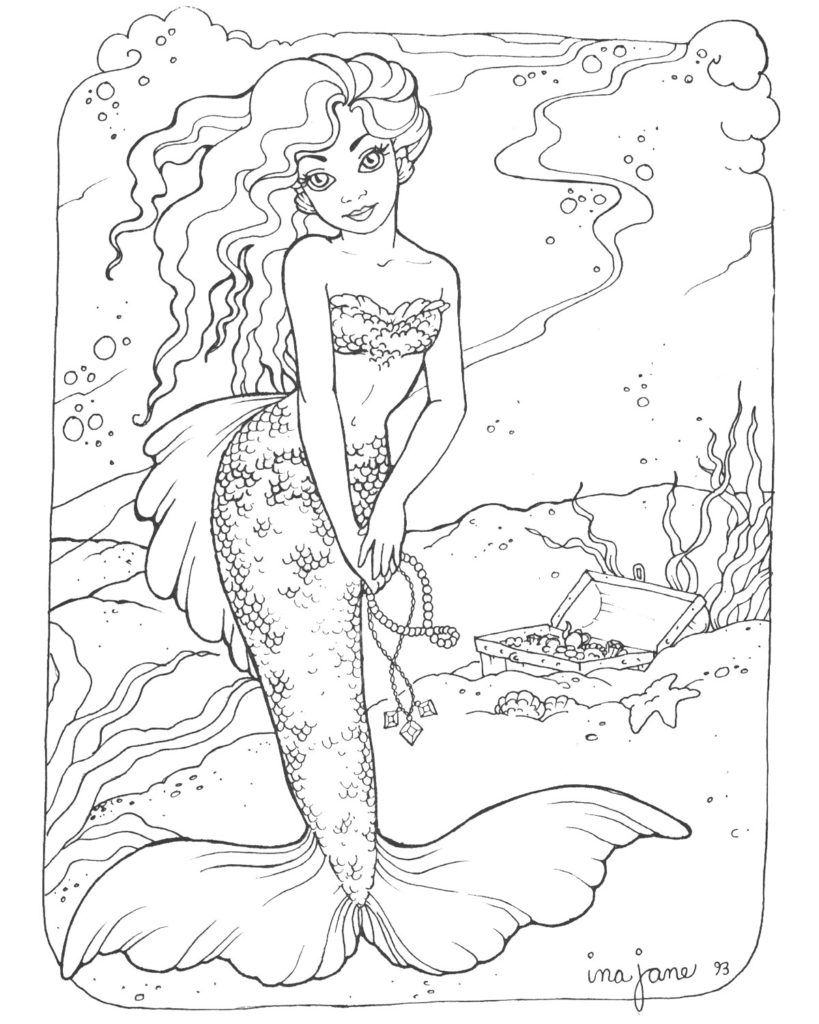 Coloring Pages: Mermaid Coloring Pages Printable Free Coloring