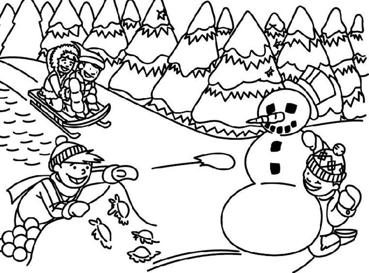 Winter Coloring Pages Printable Outdoor Fun | Winter Coloring