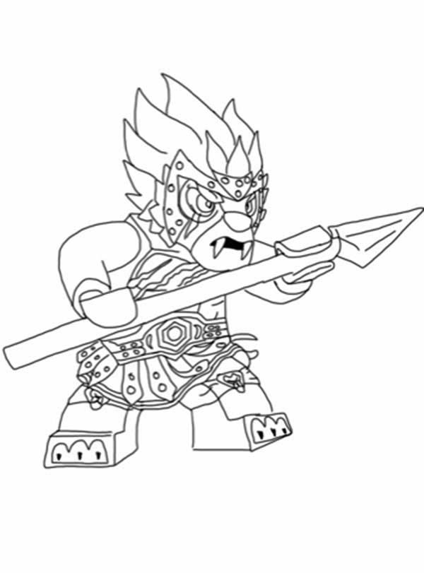 Lego Chima Longtooth Steady with Spear Coloring Pages: Lego Chima