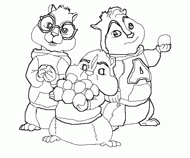 Alvin and the Chipmunks Coloring Page