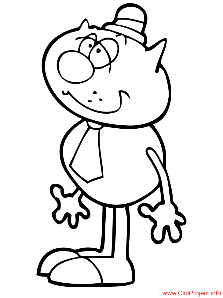 cartoon cat design Colouring Pages