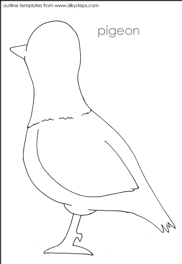 Pigeon bird outline template