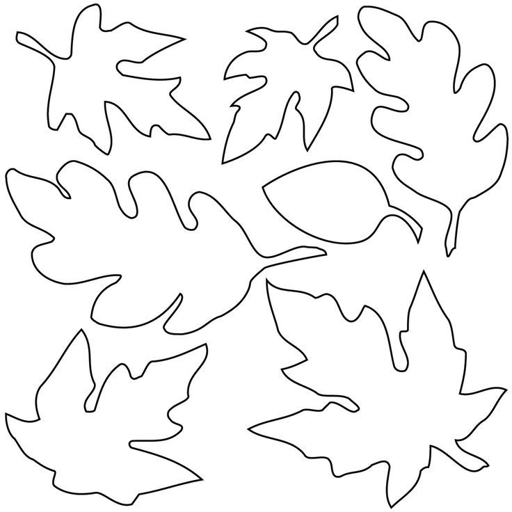 fall leaf template | Black and white Pictures for color and sewing