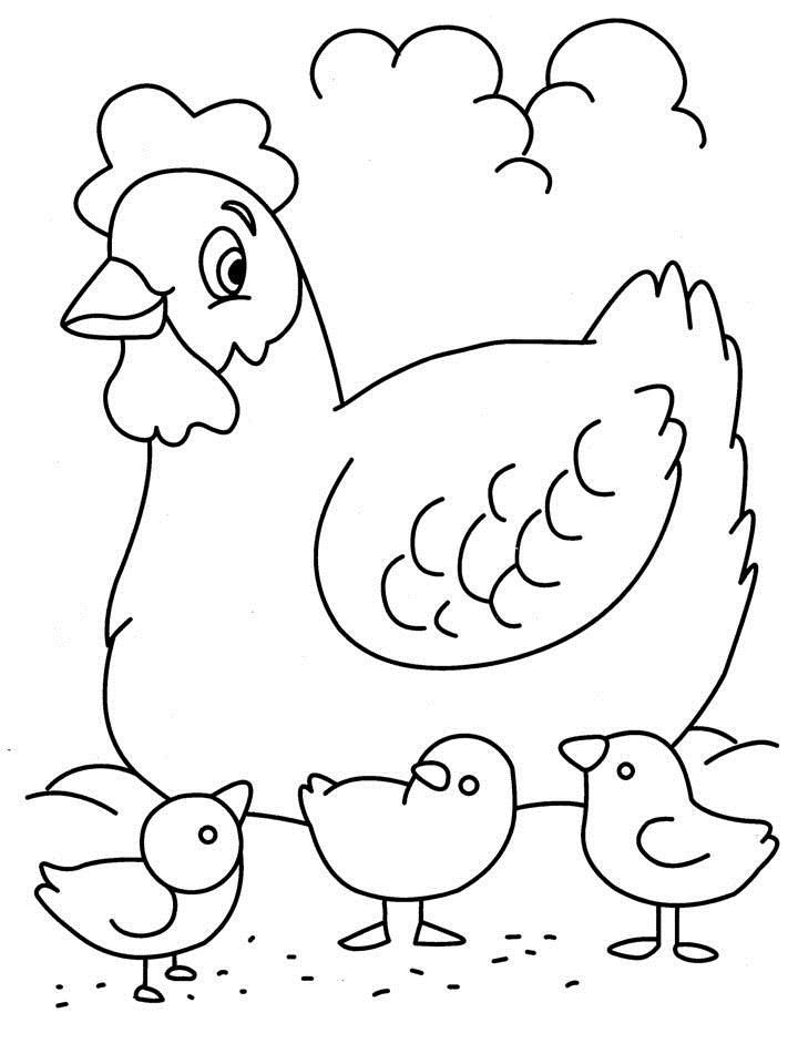 Chicken| Coloring Pages for Kids | Free Printable Coloring Pages