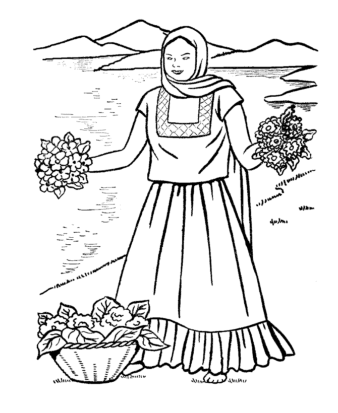 Mexican Christmas Coloring Page | Free Printable Coloring Pages