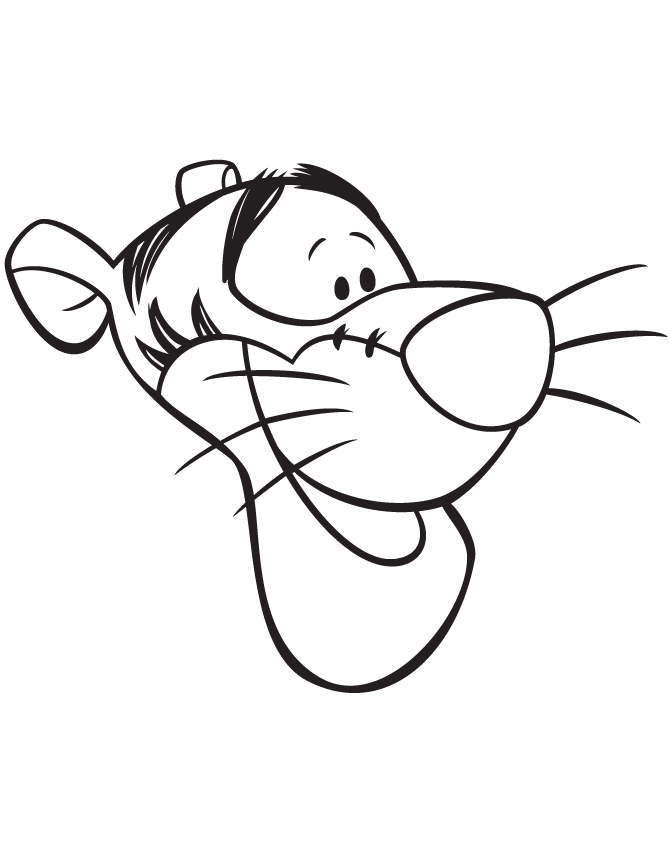 Simple Tigger Coloring Page | HM Coloring Pages