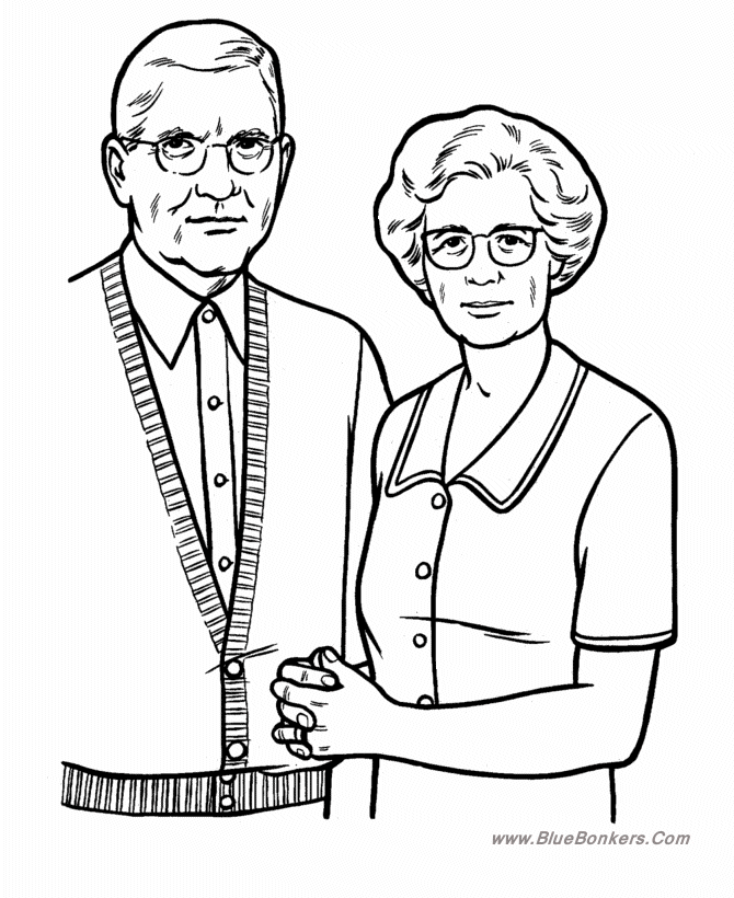 Grandparents Day Coloring Pages - Grandparents are good Coloring