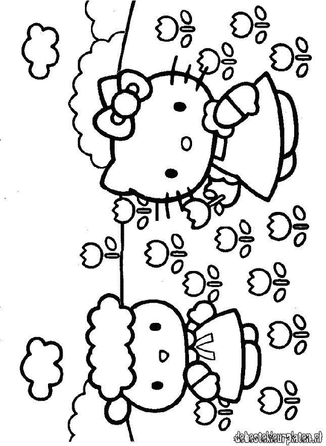 hello kitty wallpaper Colouring Pages