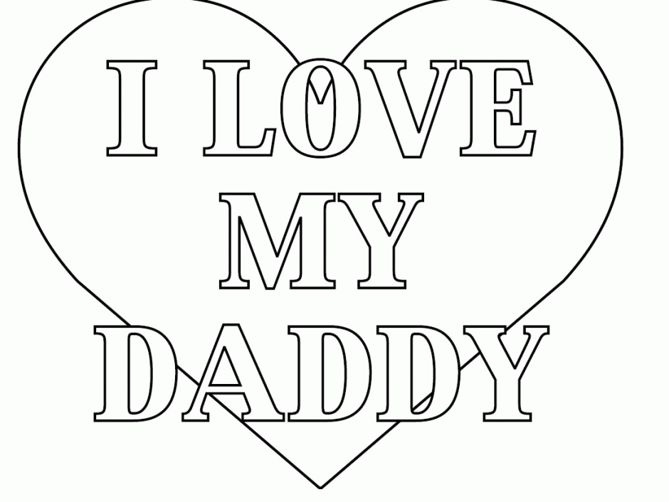 love you daddy coloring page - Clip Art Library