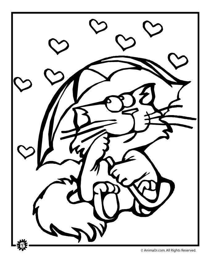 cat coloring pages valentine kitten classroom jr