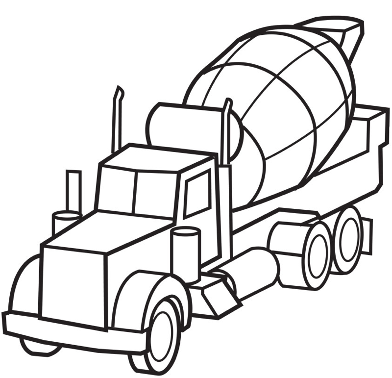 Printable Cement Truck Coloring Page | Coloring Page Free