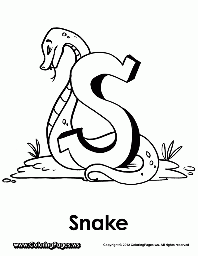 S Is For Snake Coloring Page Snake Coloring Page