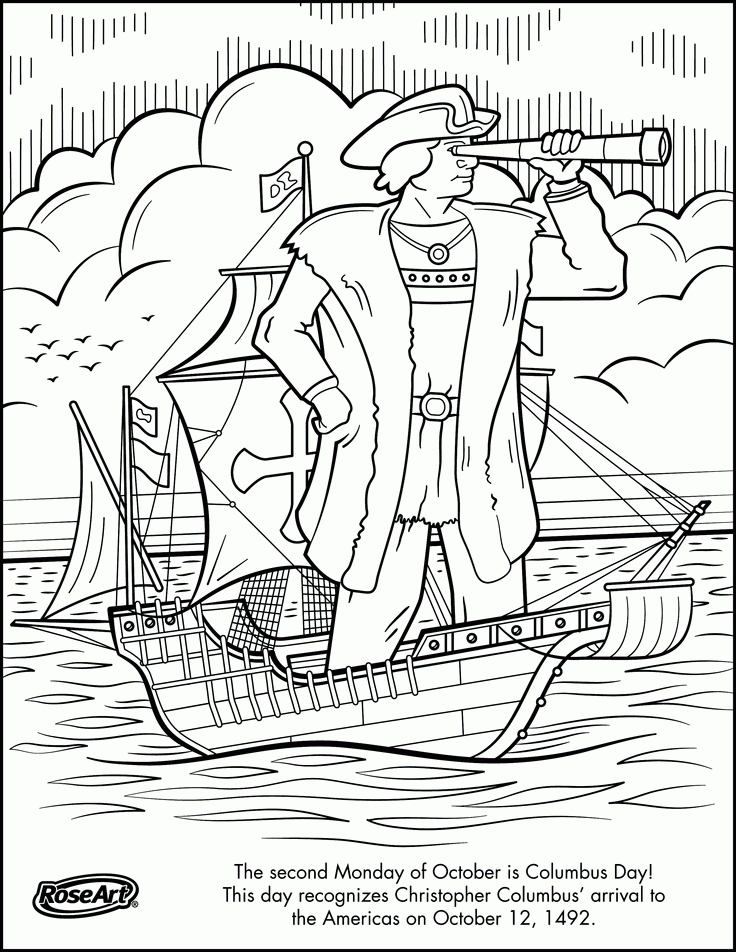 Columbus Day Coloring Pages Free Printable Download