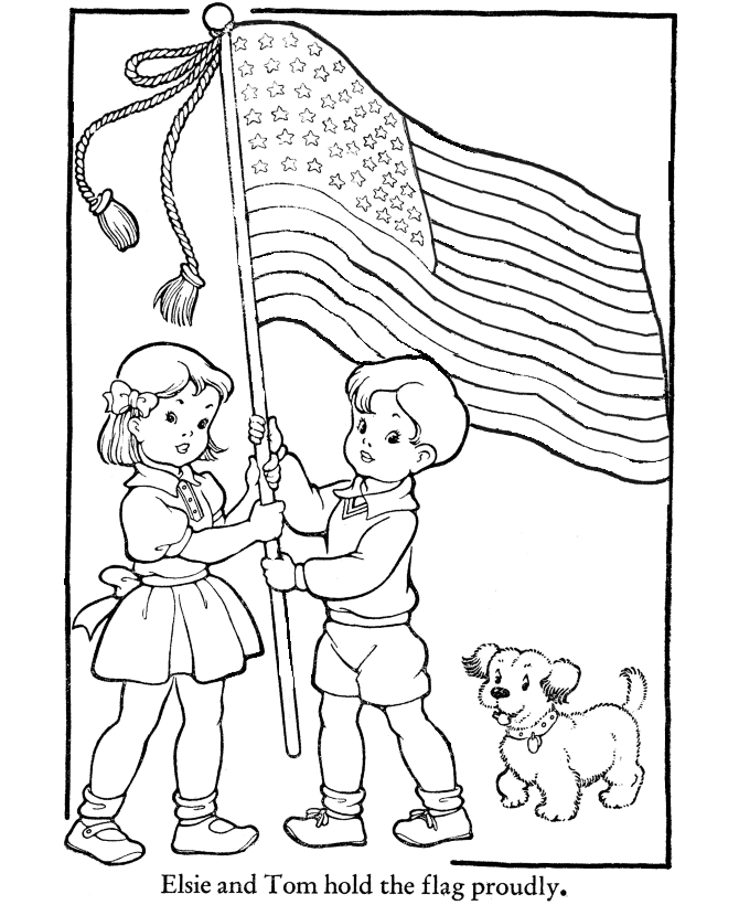 American flag coloring Page