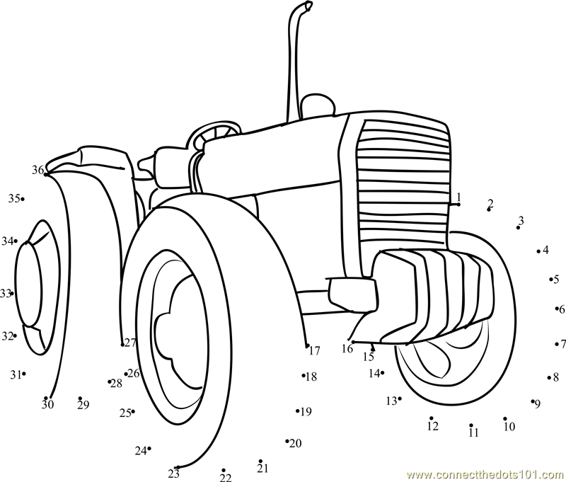 Connect the Dots Farming Tractor (Transporation  Tractor) - dot