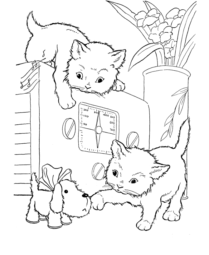 Kitten Coloring Pages, Cute Gift For Your Kids | Printable