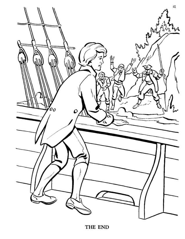 Treasure Island coloring pages | Buried Pirate Treasure Story