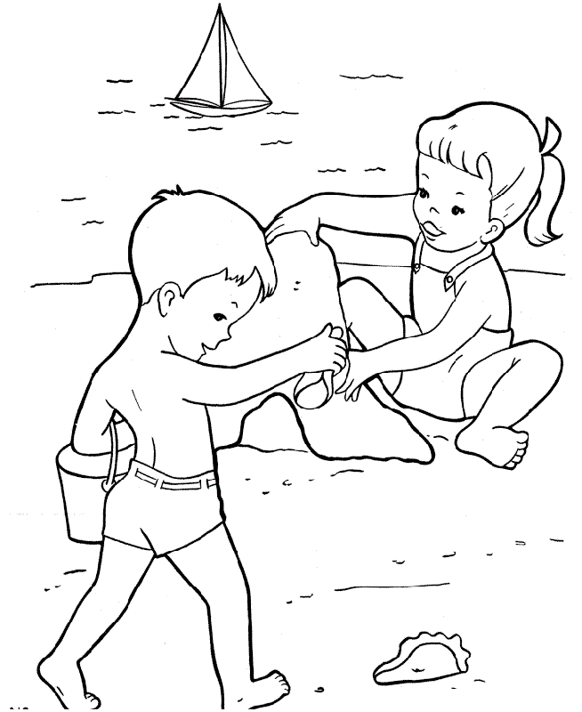 Free Beach Printable Coloring Pages