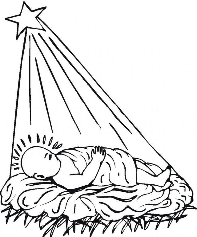Printable Jesus Is Born Coloring Page 