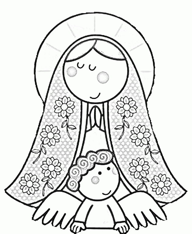Modern Virgin Of Guadalupe coloring pages virgencita our lady