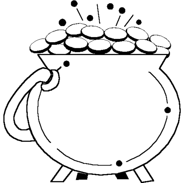 Clip Arts Related To : leprechaun rainbow pot of gold coloring page. 