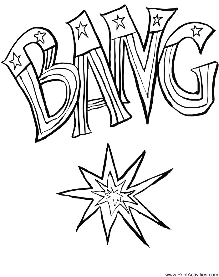 shooting stars fireworks coloring page pictures