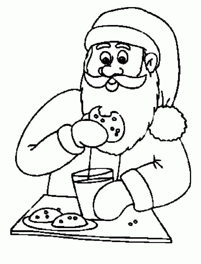 Chocolate Chip Cookies Are Packed By Santa Claus Coloring For Kids