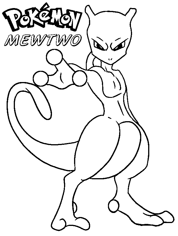 coloring books Pokemon Mewtwo to print and free download