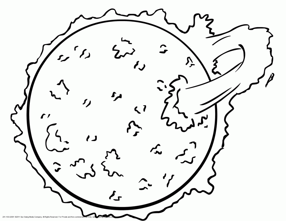 Cartoon Clipart Of A Black And White Waving Planet Mars Vector