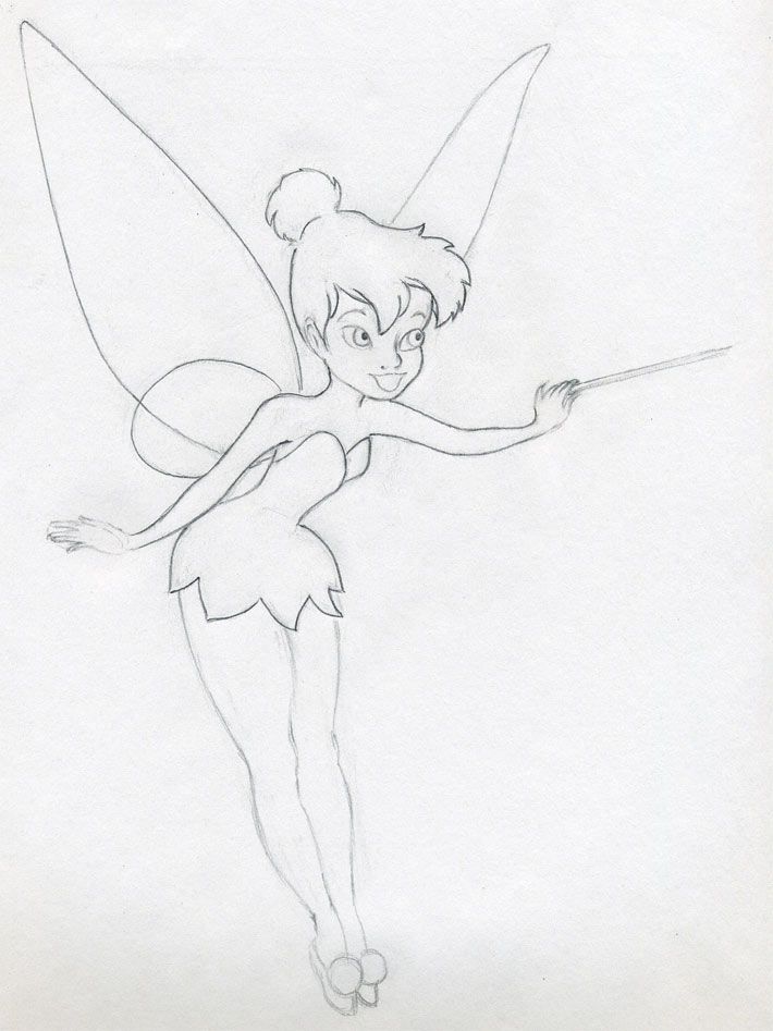 how to draw tinkerbells face