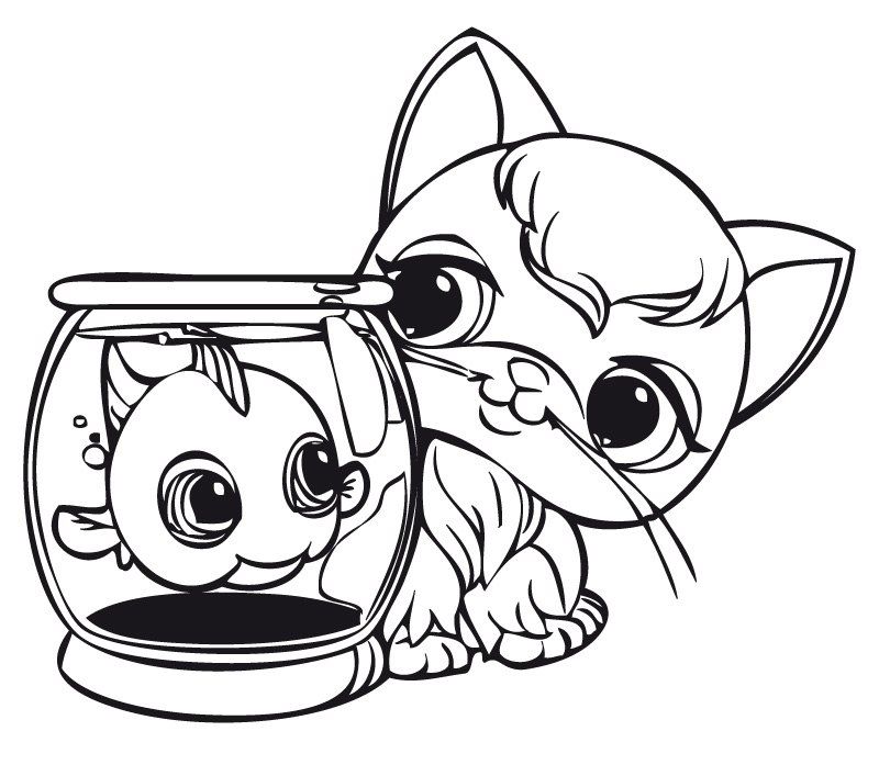 Cute Lps Cat Coloring Pages For Print 