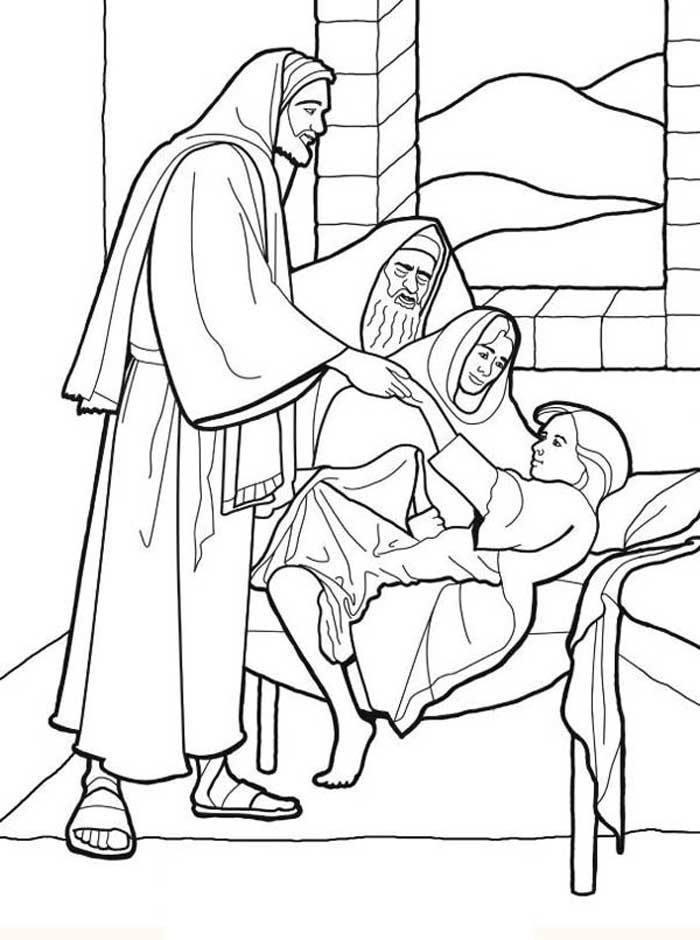 jesus curing people Colouring Pages