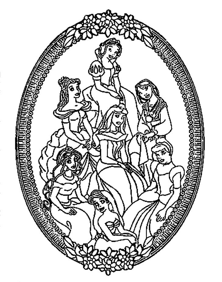 oval picture frame Colouring Pages